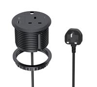 BQO 80mm Desk Grommet Recessed Power Socket,1 UK Plug,USB-C PD20W & USB-A