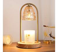 BQSHX Electric Wax Melts Burners, Candle Warmer Lamp with Timer, Aromatherapy Melting Dimmable Burner Melter, Aromatic Holders, for Top-Down Fragrance, Gold