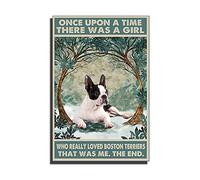 bqsjduidnc Canvas Wall Art Once Upon A Time There Was A Girl Who Really Loved Boston Terrier That Was Me Poster Wall Art Print Painting For Wall Decor Home Decor 20×30inch/Frameless