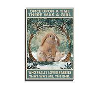 bqsjduidnc Canvas Wall Art Once Upon A Time There Was A Girl Who Really Loved Rabbits Poster Wall Art Posters Decorations Wall Art Living Room Wall 20×30inch/Frameless