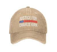bqsjduidnc Justice for Charlie Kirk Hats for Women Washed Distressed Baseball Caps Natural