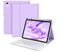 BQSS Case with Keyboard for iPad A16 11th Generation 2025/10th Generation 10.9 Inch 2022, Magnetic Bluetooth Detachable QWERTZ German, with Pen Holder for iPad 11th/10th Gen Keyboard Case (Purple)