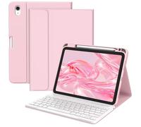 BQSS Keyboard Case for iPad A16 11th Generation 2025/10th Generation 2022, Case with keyboard for ipad 11/10.9 inch, Detachable Wireless Bluetooth Keyboard Case with Pencil Holder (Pink)