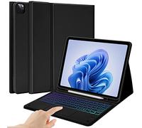 BQSS Keyboard Case for iPad Air 13 inch(M2) & iPad Pro 12.9 inch - Detachable Wireless Keyboard with Pencil Holder - Black