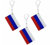 BQTBQT Russia Flag Keychain Russians Flags Key Chains Men and Women Style - Double Sided Acrylic D Shape Chains Car Key chain Gifts Decoration (3 Pcs), Multicolor, 2 x 1.2 inches