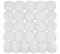 BQTQ 26 Pcs Faux Fur Pom Poms DIY Hat Pompoms with Elastic Loop (White)