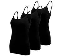 BQTQ 3 Pieces Vest Top for Women Basic Camisole Adjustable Spaghetti Strap Tank Tops for Women and Girls (Black, M)