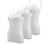 BQTQ 3 Pieces Women's Vest Tops Basic Camisoles Adjustable Spaghetti Strap Tank Top for Women Girls (White,L)