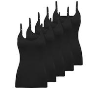 BQTQ 5 Pcs Womens Camisole V Neck Camisoles Spaghetti Strap Camisole Slim Fitted Soft Camisole Tops Black Camisoles for Women, XL