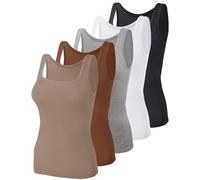 BQTQ Women’s Square-Neck Tank Tops, Pack of 5, XXL