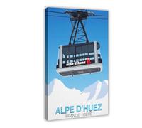 BQUWR Alpe D'huez Ski Resort Poster Art Canvas Poster Bedroom Decor Landscape Decor Gift 12x18inch(30x45cm)