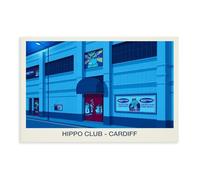BQUWR Hippo Club Retro Poster Canvas Poster Wall Art Print Picture Paintings 12x18inch(30x45cm)