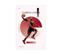 BQUWR LeBron James Poster, Miami Canvas Poster Wall Art Print Picture Paintings 08x12inch(20x30cm)