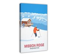 BQUWR Mission Ridge Ski Resort Art Poster Canvas Poster Bedroom Decor Landscape Decor Gift 24x36inch(60x90cm)