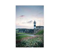 BQUWR South Sea Castle Lighthouse Sunset Poster Canvas Poster Wall Art Print Picture Paintings 20x30inch(50x75cm)