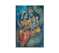 BQUWR Vishnu And Lakshmi Canvas Poster Bedroom Decor Landscape Decor Gift 16x24inch(40x60cm)