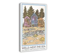 BQUWR Wells Next The Sea A3 Travel Retro Canvas Poster Bedroom Decor Landscape Decor Gift 16x24inch(40x60cm)