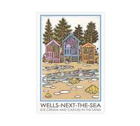BQUWR Wells Next The Sea A3 Travel Retro Canvas Poster Wall Art Print Picture Paintings 08x12inch(20x30cm)
