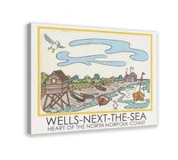 BQUWR Wells-Next-The-sea Travel Retro Canvas Poster Bedroom Decor Landscape Decor Gift 12x18inch(30x45cm)