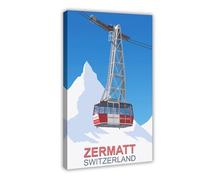 BQUWR Zermatt Retro Poster Canvas Poster Bedroom Decor Landscape Decor Gift 20x30inch(50x75cm)