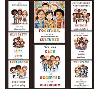 bqw Diversity Posters for Classroom Decor - 11x17 Inch Inclusion and Cultural Awareness Posters Inspirational Classroom Decorations