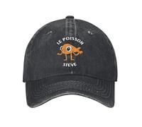 BQWRUUYM Baseball Cap Le Poisson Steve Summer Fitted Retro Hip Hop Hats Funny Fish Meme Couple Women Print Outdoor Sports Sunscreen Cap