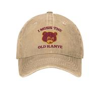 BQWRUUYM I Miss The Old Kanye Men Baseball Cap College Dropout Bear Distressed Washed Caps Hat Vintage Outdoor Running Golf Snapback Hat