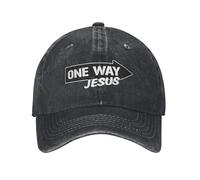 BQWRUUYM Vintage One Way Jesus Baseball Caps Unisex Distressed Denim Snapback Hat Outdoor Workouts Unstructured Soft Hats Cap