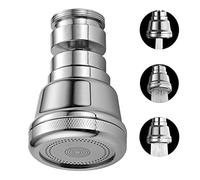 BQZONE Kitchen Sink Faucet Sprayer Attachment, Movable Tap Head, 360° Rotatable Anti-Splash, Water Saving, Chrome Finish, Brass & Stainless Steel Material, 24mm Thread Size, Faucet Replacement Part