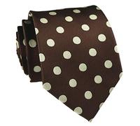 bqzvetuaoa Brown White Wot Mens Classic Polka Dot Pattern Ties Handmade Business Wedding Party Self Neckties