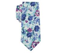 bqzvetuaoa White Purple Floral Pattern Men's Printed Floral Neck Tie Skinny Tie