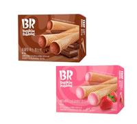 BR Baskin Robbins Ice Cream Cone Snack Strawberry & Chocolate Flavour Crunchy Sweet Snacks 54g (Pack of 2)