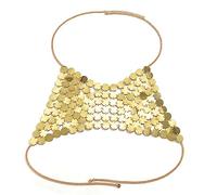 Bra Body Chain Hanging Neck Breast Chain Round Mesh Metal Chain Accessories Nightclub Jewelry For Women