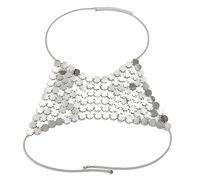 Bra Body Chain Hanging Neck Breast Chain Round Mesh Metal Chain Accessories Nightclub Jewelry For Women