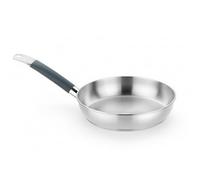 BRA COOKWARE Master Frying Pan | 8 inches Professional Skillet | Stainless Steel Frypan | All Stovetop Compatible - Full Induction Skillet | PFAS Free | w/o Non-Stick Coating | Shiny Finish