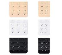 Bra Extender Set - 6 Pack Soft & Comfortable Bra Extensions (White/Black/Nude) - Universal Fit for Women's Bras, Underwire & Plus Size - Easy to Use