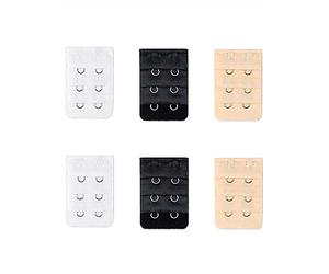 Bra Extender Set - 6 Pack Soft & Comfortable Bra Extensions (White/Black/Nude) - Universal Fit for Women's Bras, Underwire & Plus Size - Easy to Use