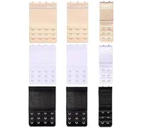 Bra Extenders, Bra Strap Extender Set Bra Extenders 3 hooks 3 Rows x2 Hooks/3 Hooks/4 Hook White, Black, Skin Colour-9 Packs