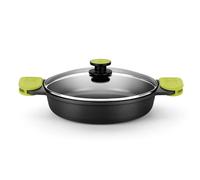 BRA Foodie Shallow Casserole Pan (28cm 3.0L). Premium Aluminium cast Non Stick Casserole Dish with Lid. Suitable for All Heat Sources Including Induction. Oven Safe Body, 100% PFOA-Free