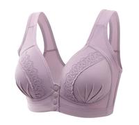 Bra for Women, Wireless, Comfortable Bra, Breathable Underwear, Front Closure, Non-Wired Bra Top Without Straps, purple, XXX-Large
