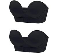 Bra, Front Buckle Strapless Adjustable Bra, Mango Lift Bra, Women Seamless Anti-Slip Invisible Push Up Bra (2 Black,X-Large)