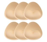 Bra Inserts - 3 Pair Chicken Fillet Push Up Pads for Dresses, Bikini & Swimwear, Sew in Bra Cups for Boost & Support, Reusable Replacement Chest Pads for Sports Bras (A & B Cup) Beige