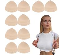 Bra Inserts, Triangular Breathable Bra Inserts - 5 Pairs Soft Washable with Air Hole and Thickened Massage Layer, Reusable Bra Pad for Bikini Swimsuit Chaies