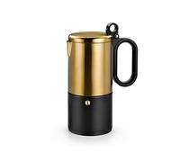 Bra Kaffe Stainless Steel Coffee Maker for 4 Cups, Black and Copper, Suitable for All Types of Cookers and Induction Hobs