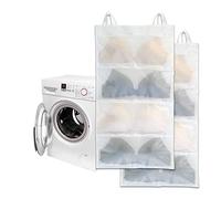 Bra laundry bags for washing machine, 2pc, Holds 8 A-D cups sizes, Cleans, Drys, Storage and Dust-proof 4-in-1, Cleans Better Than a Single Laundry Bag