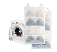 Bra laundry bags for washing machine, 2pc, Holds 8 D-F cups sizes, Cleans, Drys, Storage and Dust-proof 4-in-1, Cleans Better Than a Single Laundry Bag