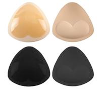 Bra Pad,Bra Inserts,2 Pairs Bra Inserts Self-Adhesive Bra Pads,Removable Silicone Breast Lift Sticky Cups,Reusable,for Bikini Sports,For Women Girls Bra Any Cup CoverBeige Black