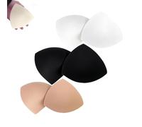 Bra Pads Inserts,3Pair Removable Foam Sponge Pads,Soft Breathable Triangle Shape,Washable Replacement for Sports Bras Bikini Swimsuit Sleep Bra (multicolor)