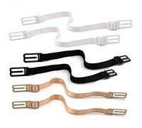 Bra Shoulder Straps No-slip Bra Strap Holders Replacement Adjustable Elastic with Bra Strap Clips (6pcs, White+Nude+Black)