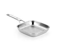 Bra Signature Stainless Steel Grill Pan 24cm. Suitable for All Hobs and as Induction Hob Griddle Pan. Fully Stainless Steel with Stripes. Non Toxic Cookware